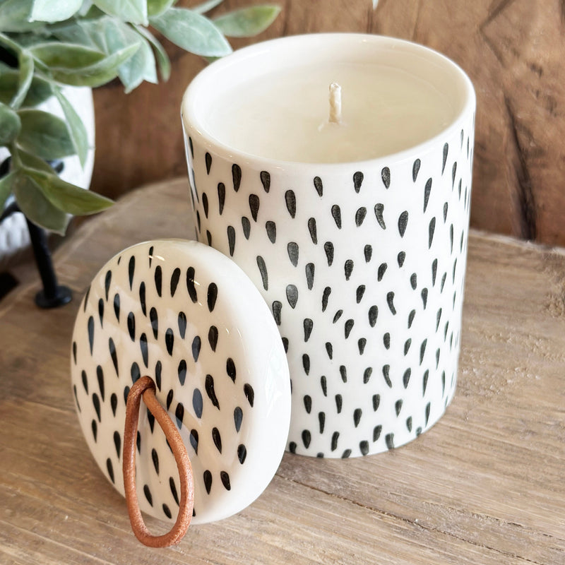 Stoneware Candle with Lid