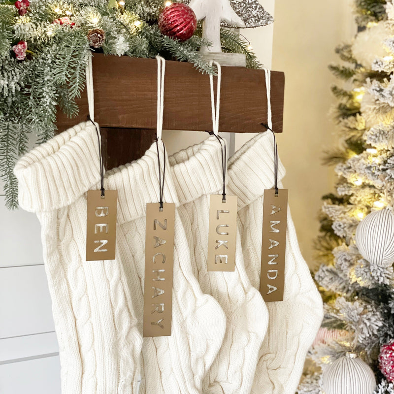 Modern Stocking Name Tags - Metal – Simply Inspired Co.