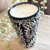Navy Floral Candle