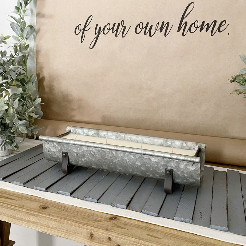 BUNDLE Gray Table Runner + Chicken Feeder Candle