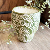 Green Floral Candle
