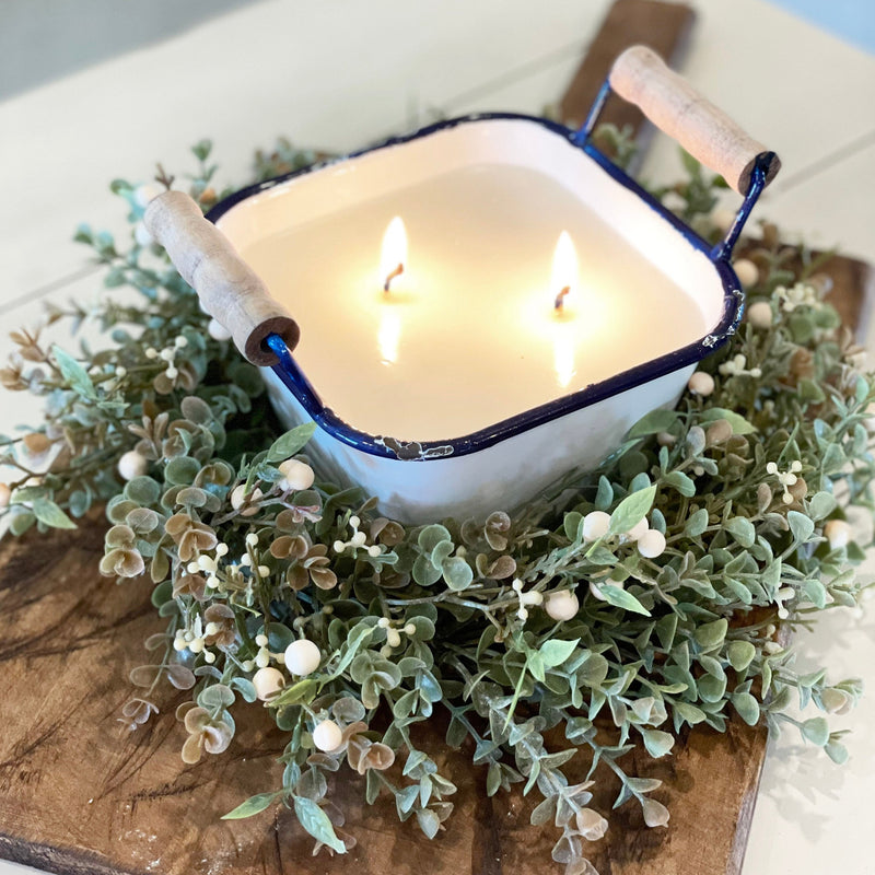 Farmhouse Candle - Navy Rimmed