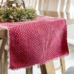 BUNDLE Red Dot Cotton Table Runner + Black Chicken Feeder Candle