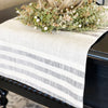 BUNDLE Gray Striped Table Runner + Black Chicken Feeder Candle