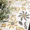Embroidered Mustard Floral Cotton Table Runner