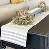 BUNDLE Gray Striped Table Runner + Chicken Feeder Candle