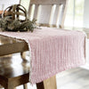 BUNDLE Red Striped Cotton Table Runner + Black Chicken Feeder Candle