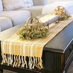 BUNDLE Autumn Flannel Cotton Table Runner + Chicken Feeder Candle
