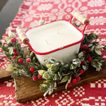 Christmas Farmhouse Candle - Red Rimmed