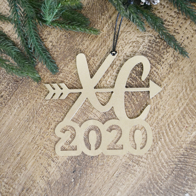 Cross Country with Year - Metal Ornament