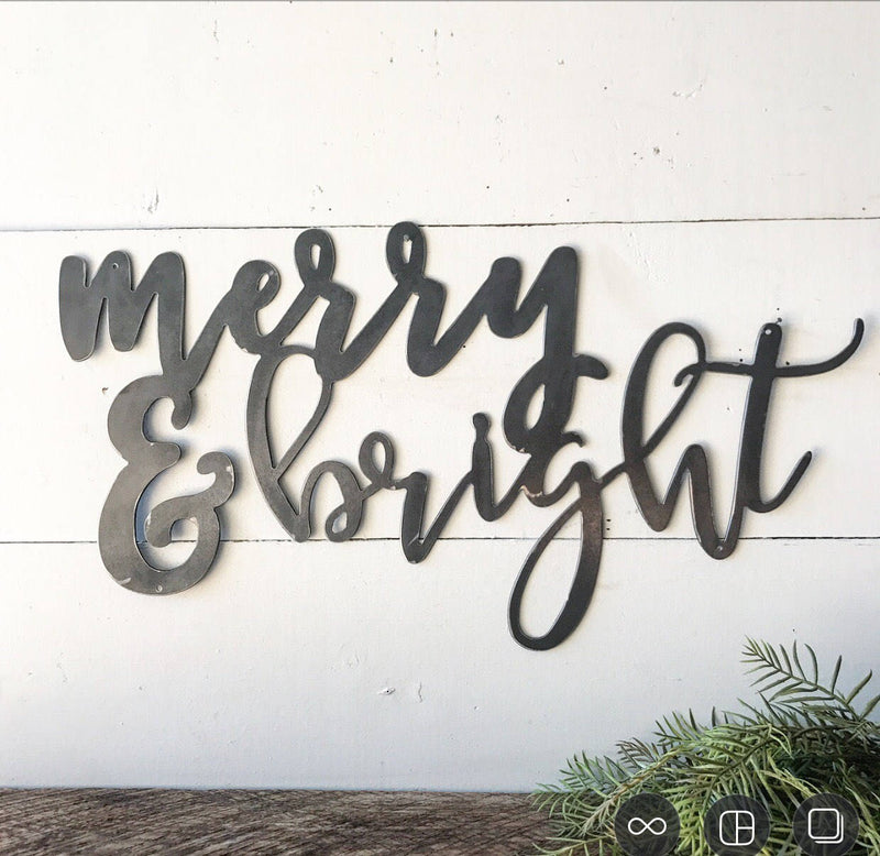 Merry & Bright - Metal Word