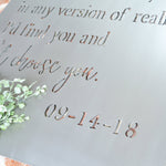 I'd Choose You with Custom Date - Metal Sign