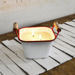 Farmhouse Candle - Red Rimmed