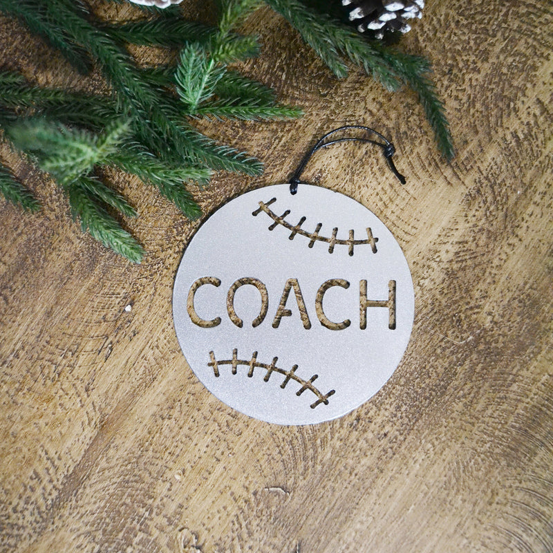 Coach Baseball - Metal Ornament