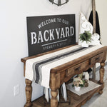 Welcome to our Backyard Brewery & Grill - Metal Sign