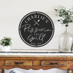Personalized Pizzeria and Grill - Metal Sign