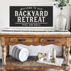 Welcome to our Backyard Retreat - Pool and Grill - Metal Sign